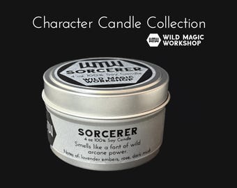 Sorcerer | Character Candles | D&D Classes | Dungeons and Dragons | Geeky Gift | Scented Candle | Game Night | Lavender Embers, Rose, Musk
