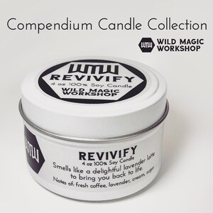 Revivify | Lavender Latte Candle | Coffee Shop Candle | D&D Spell Candle | Compendium Collection | Dungeons and Dragons | Geeky Gift