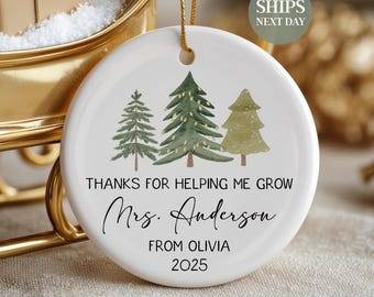 Teacher Christmas Ornament Personalized, Teacher Keepsake, Holiday Gifts for Teacher, Custom Teacher Ornament, Xmas Bauble SL-0462