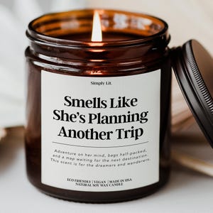 Smells Like World Traveler Candle Travel Lover Gift Trip Planning Gift Vacation Planner Family Vacation Travel Agent Gift Wanderlust SL-0337 image 1
