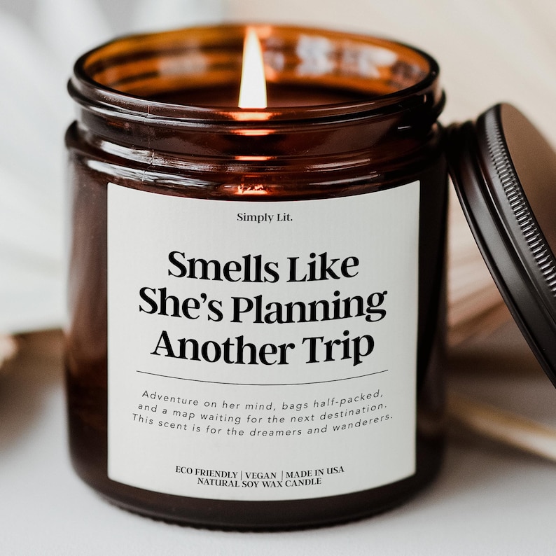 Smells Like World Traveler Candle Travel Lover Gift Trip Planning Gift Vacation Planner Family Vacation Travel Agent Gift Wanderlust SL-0337 image 1