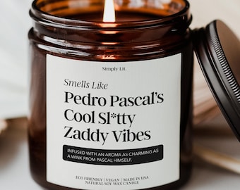 Smells Like Pedro Pascal Candle Celebrity Funny Inspired Movie Star Candle Perfect Gift for Fans Stylish Home Decor Amber Candle SL-0065