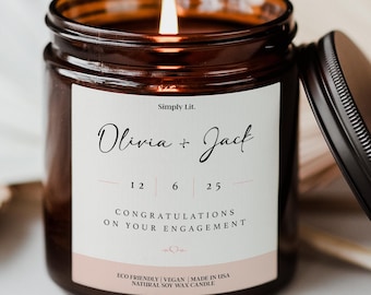 Engagement Gift Engagement Candle Personalized Gift Engagement Party Bride to Be Gift Couples Gift Custom Engagement Gift Box Candle SL-0318
