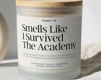 Smells Like I Survived The Police Academy Candle Graduation Funny Cop Candle New Police Officer Gift for Law Enforcement Graduation SL-0485