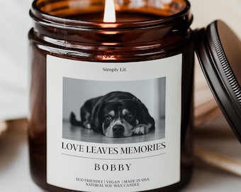 Custom Pet Memorial Candle Pet Remembrance Gift Your Pet's Photo Dog Sympathy Gift Pet Memorial Candle Dog Remembrance Pet Gift SL-0052