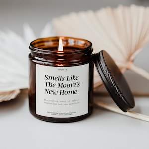 Personalized Housewarming Candle Realtor Closing Gift for New Homeowner Custom Thank You Gift for Hostess Smells Like Candle Name SL-0223 image 3