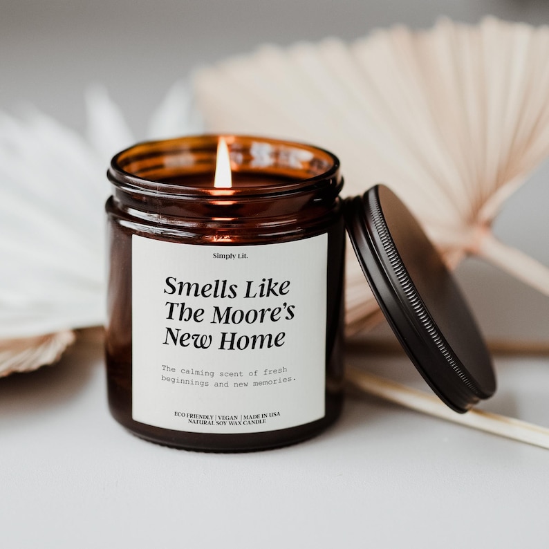 Personalized Housewarming Candle Realtor Closing Gift for New Homeowner Custom Thank You Gift for Hostess Smells Like Candle Name SL-0223 image 3