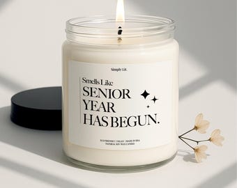 Smells Like Senior Year Candle Goodluck Gift for Son Daughter Senior Year Graduation Gift for Teenager Back to School High School (SL-0015)