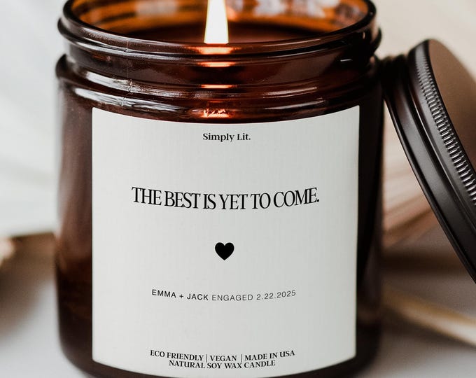 Personalized Newly Engaged Gift For Couple Best Friend Engagement Candle Scented Custom Getting Married Gift Bulk Wedding Favors SL-0244