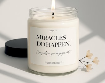 Personalized Engagement Gifts for Getting Married Gift for Couple Engagement Party Gift for Best Friend Engagement Candle Miracles SL-0002