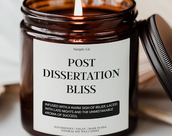 Custom PHD Gift Dissertation Candle Doctoral Gift Residency Graduation Basket Dissertation Gift Medical School Graduate for Daughter SL-0155