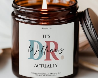 Custom Dr Candle Gift for Doctor Medical School Graduation Gift Personalized Dr Candle Physician Appreciation Gift Ideas Med School SL-0183