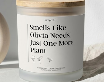 Custom Plant Lover Gift Personalized Frosted Candle for Plant Lover Birthday Candle Funny Planter Gift Gardening Bamboo Lid Tumbler SL-0036