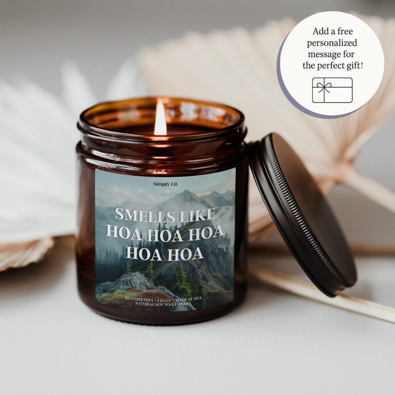 Hoa Hoa Hoa Scented Candle Book Lover Gift Bookish Candle for Readers Smells Like Vampire Rainy Forest Inspired Candle Gift for Her SL-0338 image 3