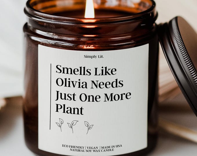 Custom Plant Lover Gift Personalized Plant Lover Candle for Plant Lover Woman Birthday Candle Funny Planter Gift Gardening Candle SL-0036