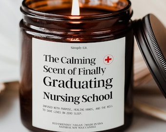 Funny Nursing School Graduation Gift Custom Nursing Grad Gift for New Future Nurse Graduate Personalized Surviving RN Candle SL-0165