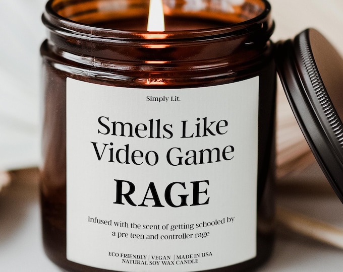Video Game Rage Candle Christmas Gifts for Him Funny Gifts Nerdy Gamer Gift Boyfriend Birthday Gift for Teenage Boy Game Room Decor SL-0373