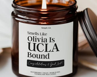 Custom College Acceptance Candle Personalized University Candle College Acceptance Gift College Bound Gift for Daughter Admissions SL-0152
