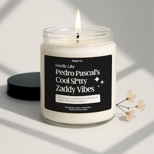 Smells Like Pedro Pascal Candle Celebrity Funny Inspired Movie Star Candle Perfect Gift for Fans Stylish Home Decor Clear Candle SL-0026