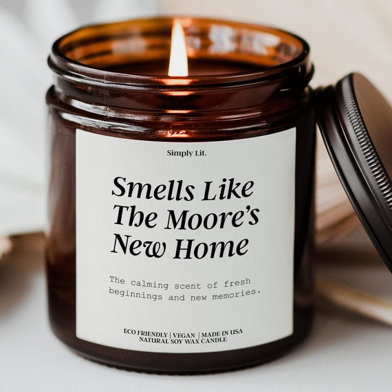 Personalized Housewarming Candle Realtor Closing Gift for New Homeowner Custom Thank You Gift for Hostess Smells Like Candle Name SL-0223