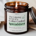 The Calming Scent Of A Color Coded Spreadsheet Candle Funny Accountant Gift for Data Analyst CPA Candle for Office Humor SL-0351