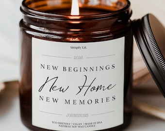 New Beginnings Gift New Home Apartment Candle House Warming Gift New Chapter Closing Gift Moving Away First Home Candle Realtor Gift SL-0363