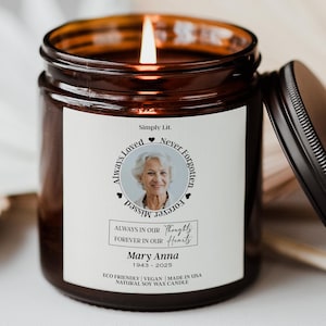 In Loving Memory Gift Personalized Photo Memorial Candle Custom Sympathy Gift for Loss of Family We Meet Again Gift Condolences SL-0225