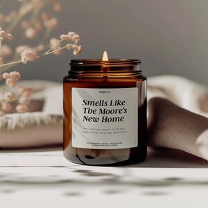 Personalized Housewarming Candle Realtor Closing Gift for New Homeowner Custom Thank You Gift for Hostess Smells Like Candle Name SL-0223 image 2
