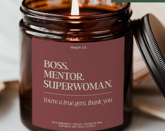 Boss Mentor Superwoman Candle Gift for Boss Work Promotion Gift Supervisor Gift Mentor Appreciation Gift Personalized Gift SL-0302