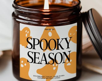 Spooky Season Candle Boo Basket Stuffers Halloween Gift Best Friend Gifts Fall Candle Personalized Candles Home Decor for Her SL-0421