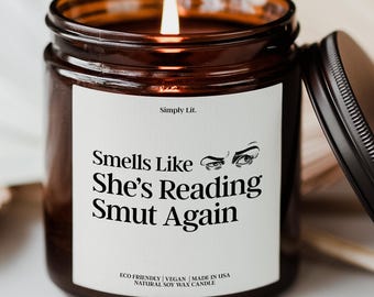 Smut Reader Gift Funny Candle Probably Smut Lover Gift Definitely Not Smut Library Creative Writer Gift for Avid Reader Book Lovers SL-0358