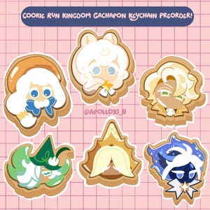 VORBESTELLUNG Cookie Run Kingdom (CRK) Gachapon Mystery Pull Schlüsselanhänger! Virtuelles Gachapon Optional! Cookie Run Wundertüte! 12 Einzigartige Optionen!