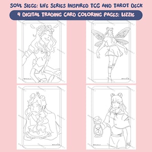 Life Series Inspired TCG and Tarot Deck - Soul Siege. DIGITAL Character Coloring Pages - LDShadowlady (Lizzie)