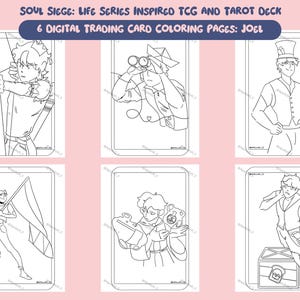 Life Series Inspired TCG and Tarot Deck - Soul Siege. DIGITAL Character Coloring Pages - Smallishbeans (Joel)