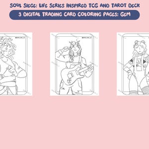 Life Series Inspired TCG and Tarot Deck - Soul Siege. DIGITAL Character Coloring Pages - GeminiTay