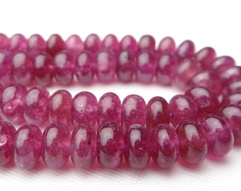 15 pollici...Perline rondelle lisce di quarzo color malva prugna --8 x 5 mm