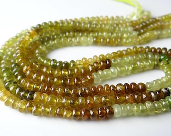 Grossular Garnet Rondelle Beads: smooth Gemstone Strand, 14 Inch