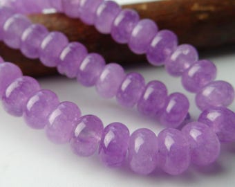 15 inches...Lilac lavender quartz smooth rondelle beads --8x5mm