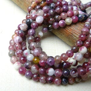 Pink Tourmaline smooth round beads ~~~4mm~~15.5 Inches