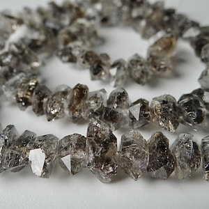 7.5 inches...Natural Herkimer diamond quartz faceted center drilled beads---8x4mm