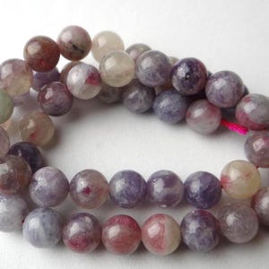 紫とピンクのトルマリンの滑らかな丸いビーズ ~~~8 mm~~15 インチ