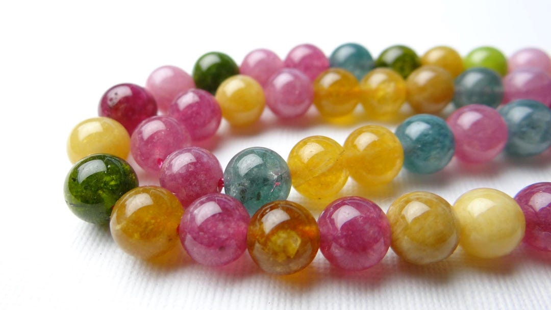 15 Inches...multi Colored Quartz Smooth Round Beads ...8mm - Etsy