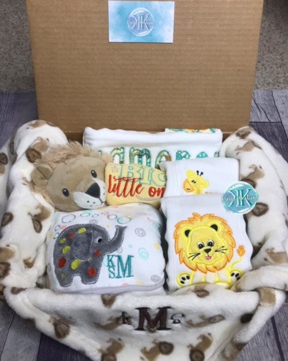BABY BOX GIFT Set Cotton Burp Cloth Personalized Unique Etsy