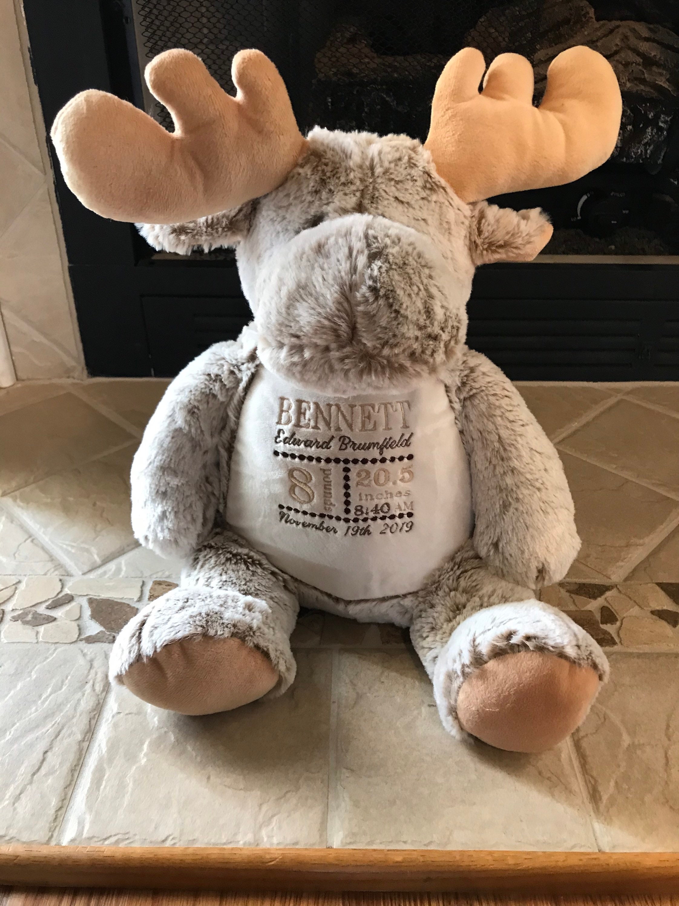Embroidery Design Birth Announcement Stuffed Animals | Etsy