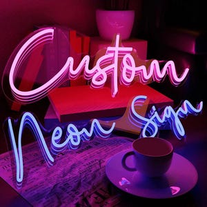 Personalized LED Neon Sign – Custom Text & Logo – Wedding Decoration, Valentine's Day, Gift, Wall Decor, RGB Color Changing, Handmade
