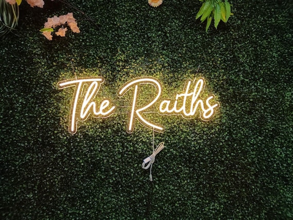 Neon Hochzeitsschild Nachname | Wedding LED Neon | Handgefertigt in Deutschland | Deko für Fotowand | Geschenk zur Hochzeit