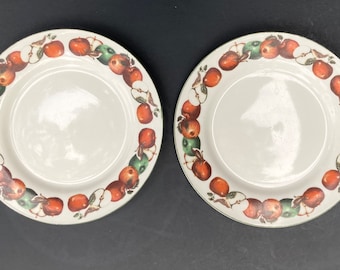 Majesticware by Oneida D.C. Brown & Co. Apples and Warblers 2 Plates 7 3/8”