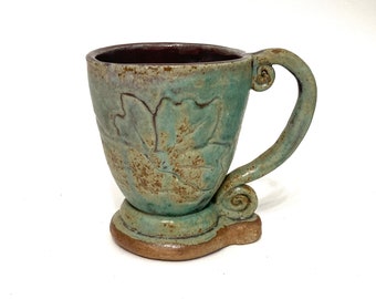 Wonderful Vintage Studio Art Pottery Ceramic Mug Heavy Chunky Uneven and Quite a Treasure