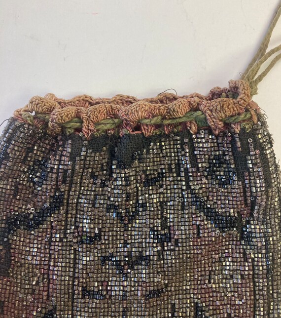 Antique 1800s Beaded Bag Handbag Purse as is for … - image 6