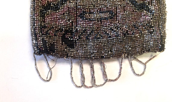 Antique 1800s Beaded Bag Handbag Purse as is for … - image 10